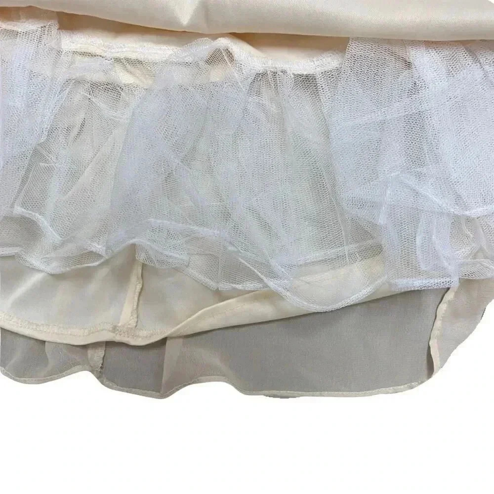 MASQUERADE Beige Strapless Mini Prom Dress Beaded Waistband Sweetheart Size 3/4 - Picture 12 of 12